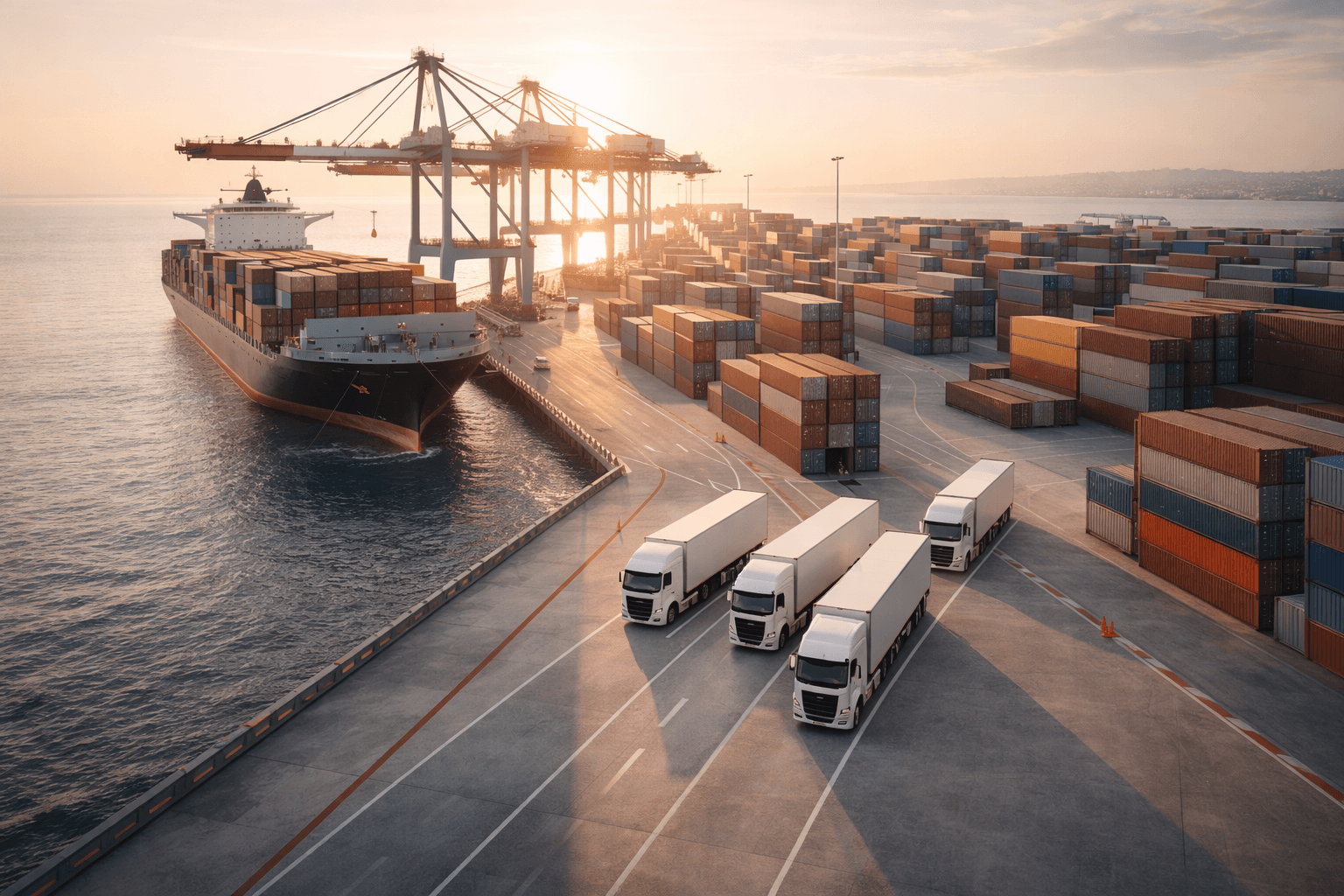 Illustration of logistics routing and freight movement